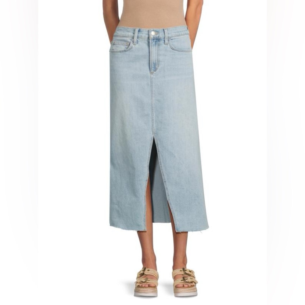 NWT Joe’s Jeans Denim Slit Maxi Skirt in Taiwan Raw Hem Size 28